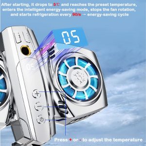 Usb Phone Cooler Semiconductor Dual Cooling Fan Radiator Smartphone Temperature Display Heat Sink Cell Phone Gamer 3 - Phone Cooler