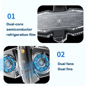 Usb Phone Cooler Semiconductor Dual Cooling Fan Radiator Smartphone Temperature Display Heat Sink Cell Phone Gamer 5 - Phone Cooler