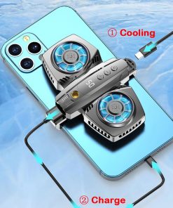 Usb Phone Cooler Semiconductor Dual Cooling Fan Radiator Smartphone Temperature Display Heat Sink Cell Phone Gamer 2 - Phone Cooler